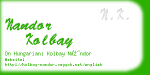 nandor kolbay business card